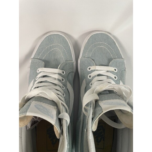 Vans Sk8-Hi Light Blue Denim Canvas High Top Sneakers Men’s Size 8.5 - Picture 7 of 8